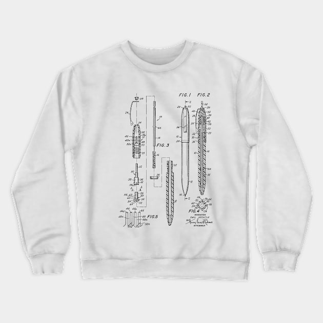 ball-point pen mechanism Vintage Patent Hand Drawing Crewneck Sweatshirt by TheYoungDesigns